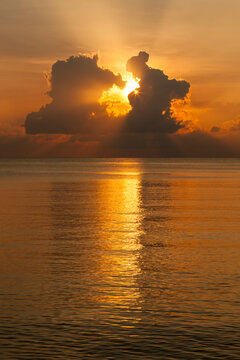 Sunset through clouds