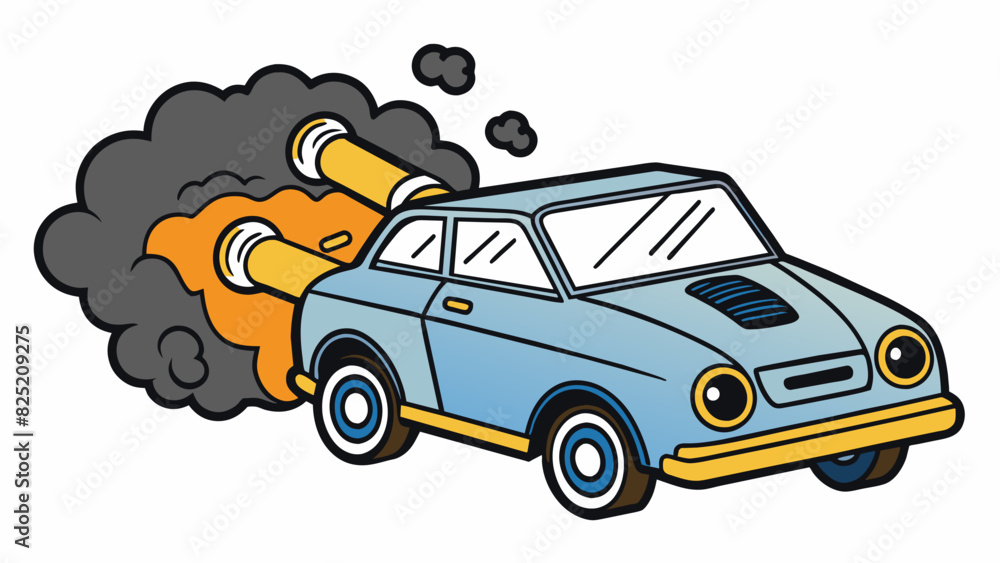 Poster the cars engine was sputtering and emitting black smoke therefore indicating that it was in need of 