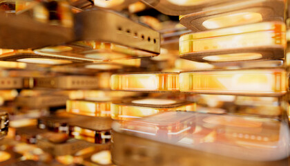 Abstract golden background with hardware technology