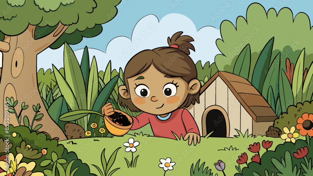 Poster the childs curiosity had no bounds as she explored the extent of her backyard finding treasures in t