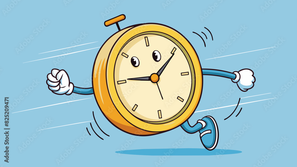Poster The clocks hands move steadily and never stop a constant reminder that time is ever present and always moving forward.. Cartoon Vector.