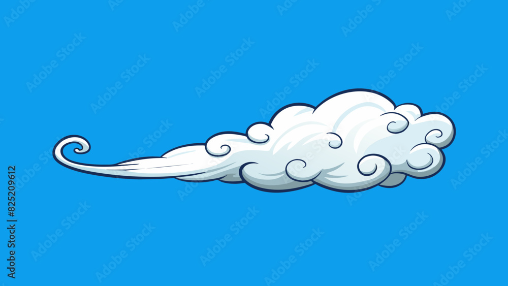 Aufkleber the delicate wispy edge of a cloud blending into the blue sky.. cartoon vector.