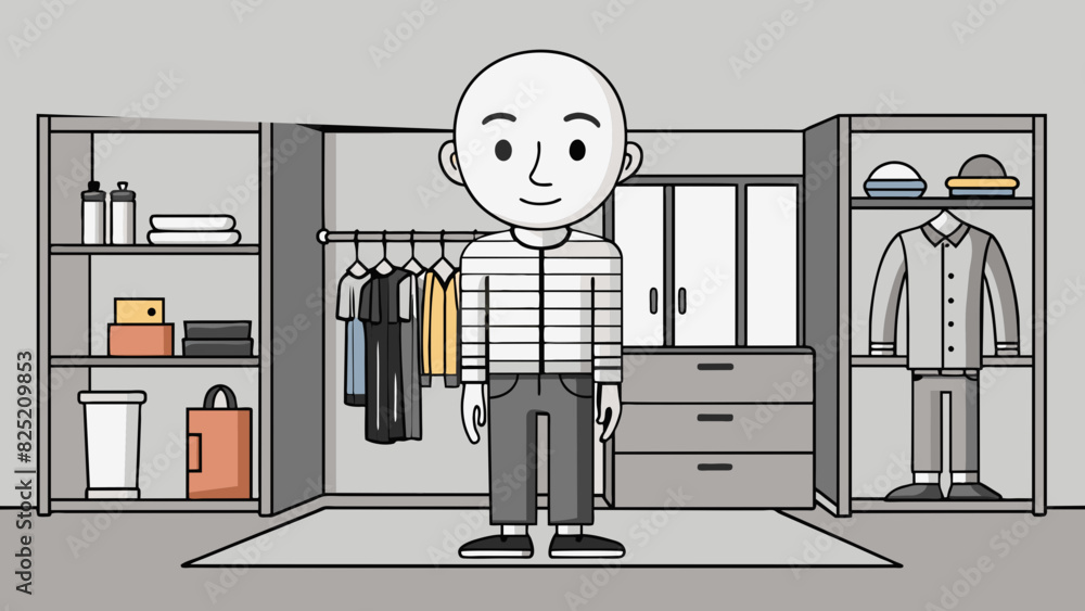 Poster the fifth person is the epitome of simplicity and minimalism with a cleanshaven head and a wardrobe 
