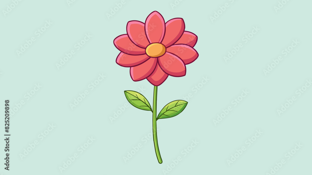 Poster The flower was a delicate brightlycolored object with thin petals and a sweet fragrance. It grew on a tall stem and swayed gently in the breeze.. Cartoon Vector.