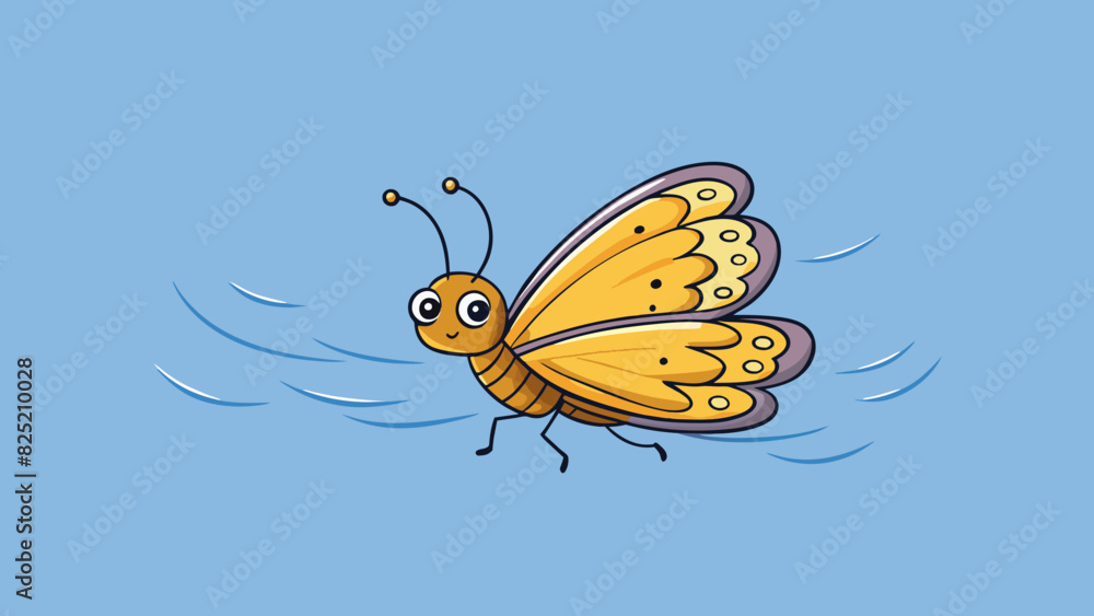 Poster The fragile and delicate butterfly fluttered gracefully amidst a strong gust of wind its fragile wings remaining unhed despite the adverse conditions.. Cartoon Vector.