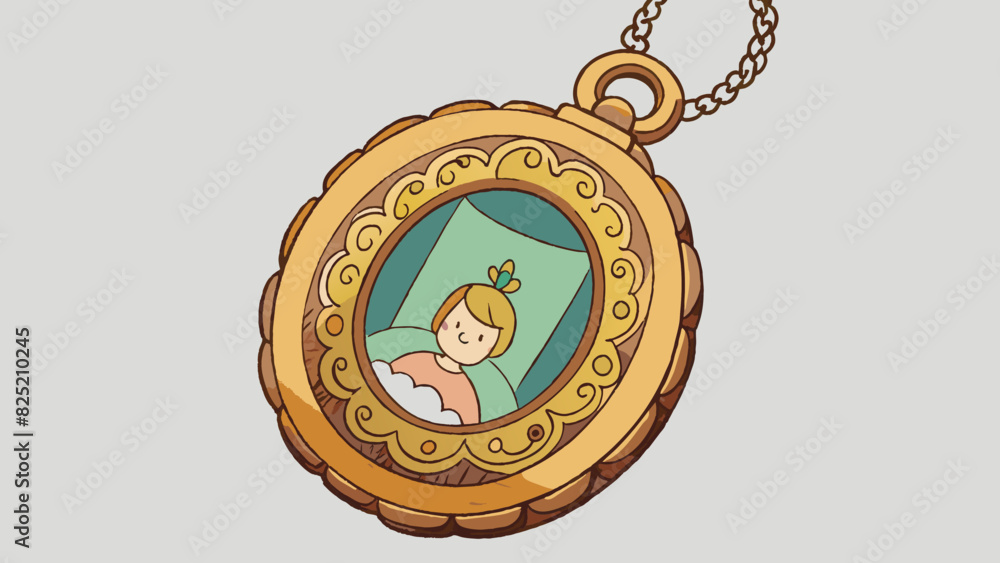 Poster the intricate design of the antique locket revealed a hidden compartment within where a tiny photogr