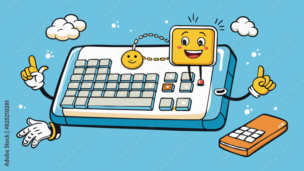 Poster The keyboard keys hummed softly under the fingertips effortlessly transferring thoughts and ideas onto the screen with the speed and precision of a. Cartoon Vector.