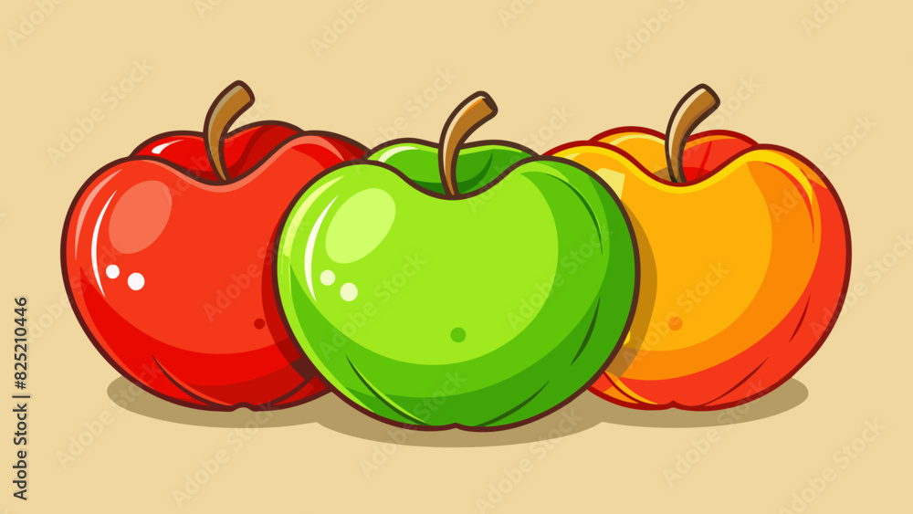 Poster the majority of apples are round with a shiny and smooth skin. they come in various shades of red gr