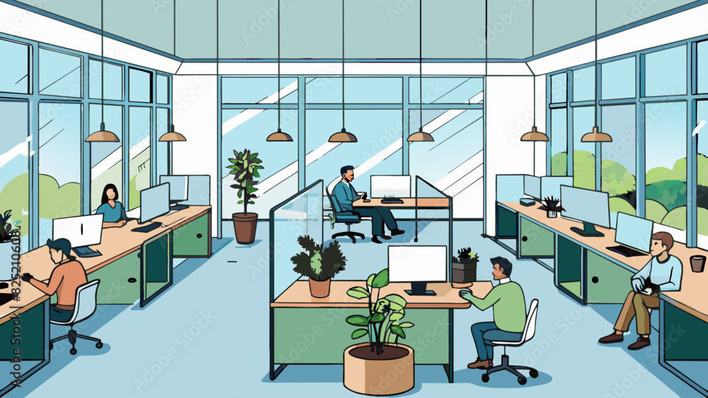 Aufkleber the office had a modern open layout with glass walls and natural light flooding in. each employee ha