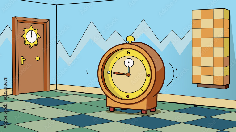 Poster the old clock on the wall was ticking again its rhythmic sound echoing through the quiet room.. cart