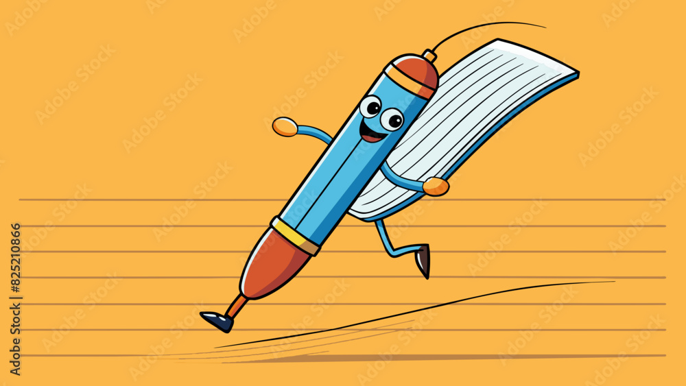 Poster The pen glided smoothly across the paper leaving behind crisp and precise lines.. Cartoon Vector.