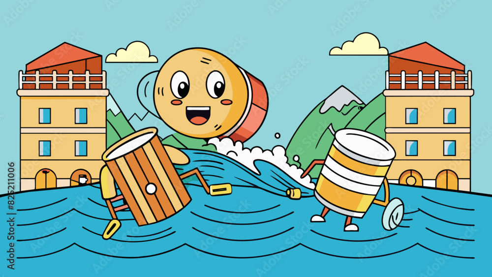 Poster The rhythmic movements between them were like waves crashing against the shore building and building with each thrust.. Cartoon Vector.