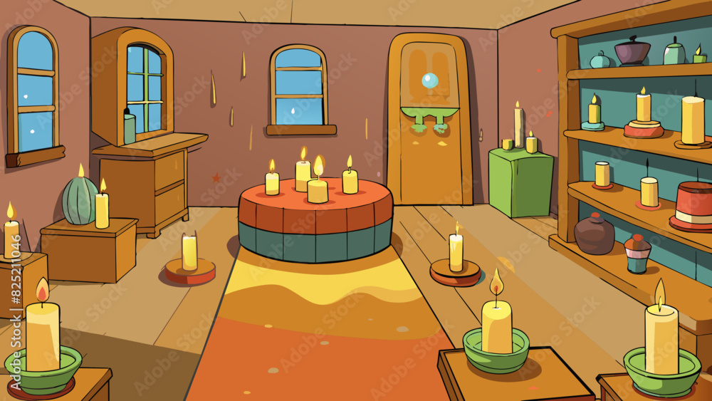 Poster the room was filled with the sweet and cozy scent of already lit candles giving off a warm and invit