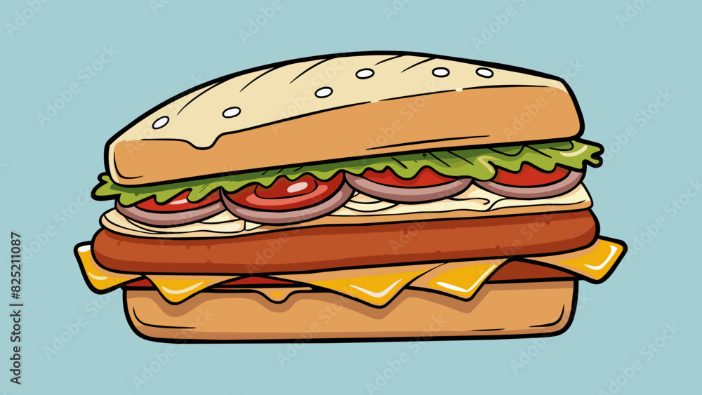 Poster The sandwich was okay with just the right amount of meat and toppings but it lacked that extra oomph of flavor that would have made it great.. Cartoon Vector.