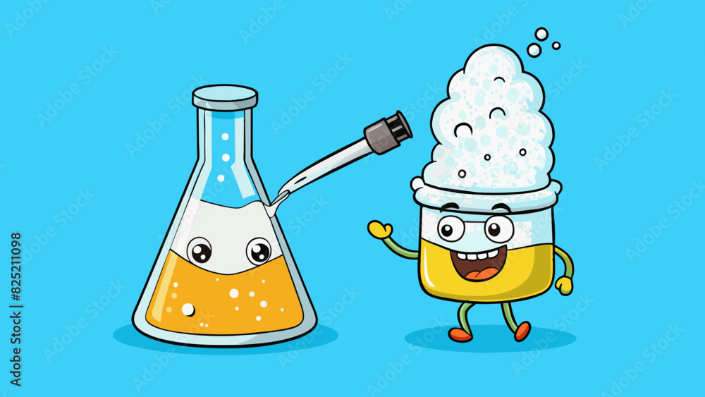 Poster the science experiment involved mixing vinegar and baking soda in a small plastic bottle causing a f