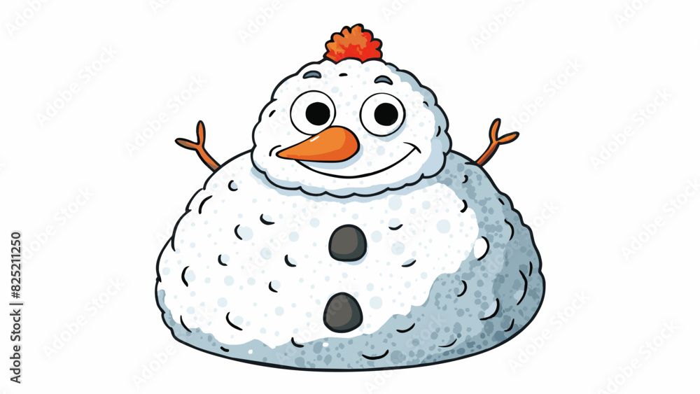 Poster the snowmans head was a large round ball of packed snow with a bright orange carrot nose coal eyes a