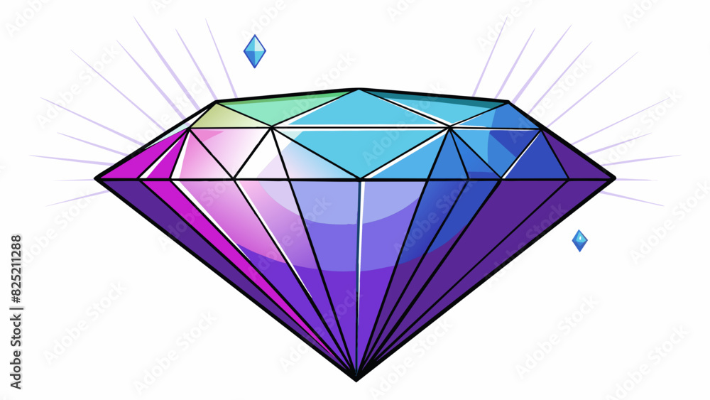 Poster the sparkling gemstone gleamed under the light transforming from a deep blue hue to a vibrant purple