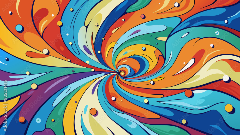 Poster the teacher referred to the abstract painting its colors appearing to swirl and dance across the can