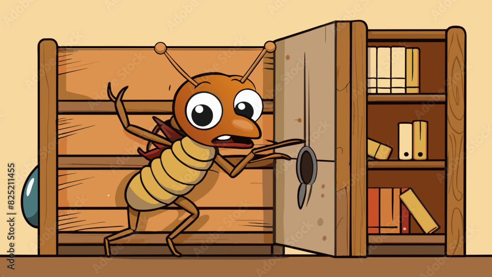 Poster the termites powerful mandibles allowed it to easily make a hit on the wooden bookshelf leaving behi
