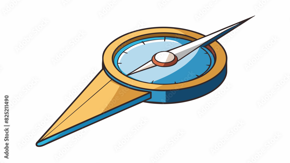 Poster The tip of a compass needle used to accurately navigate and determine direction.. Cartoon Vector.