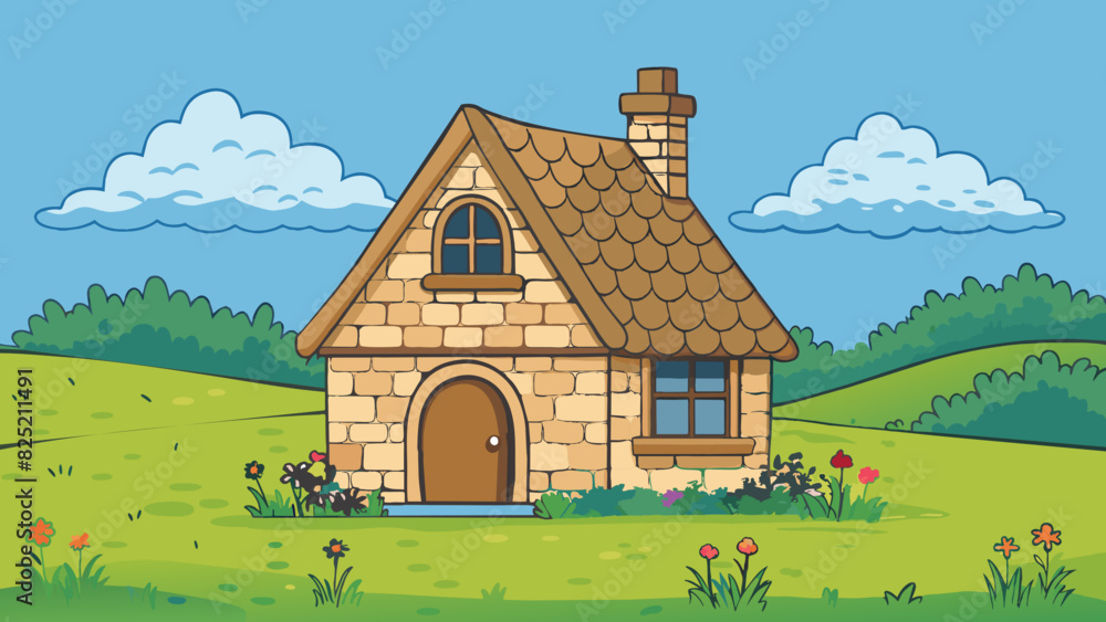 Aufkleber the tiny cottage stood within a vast expanse of rolling meadows and wildflowers. the charming home w