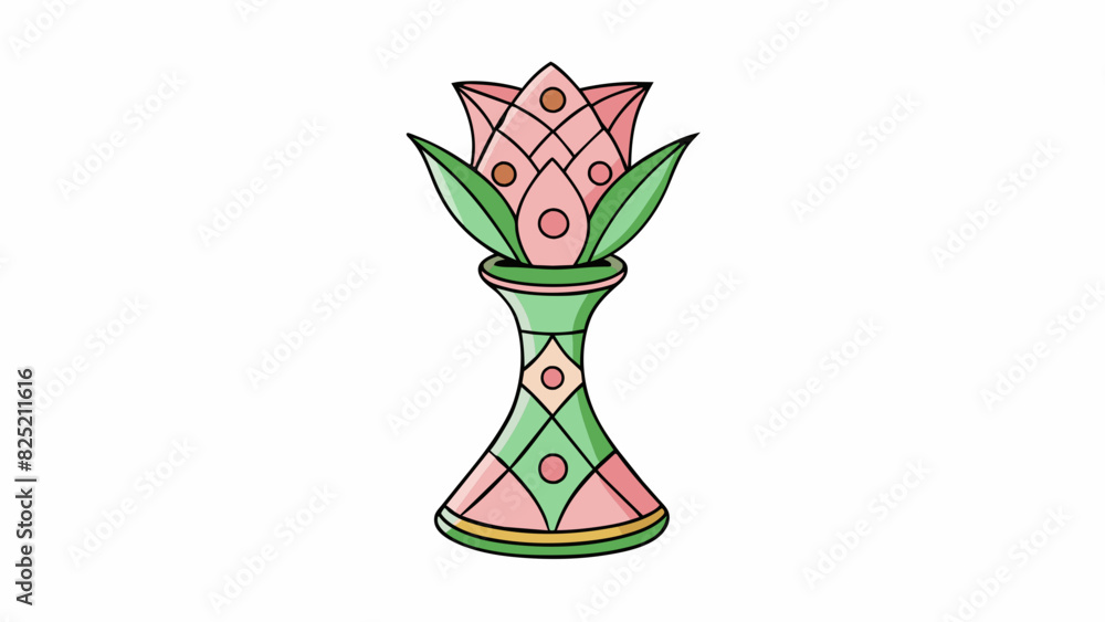 Poster the vase is rather delicate with a thin neck and a wide base. its surface is smooth but the intricat