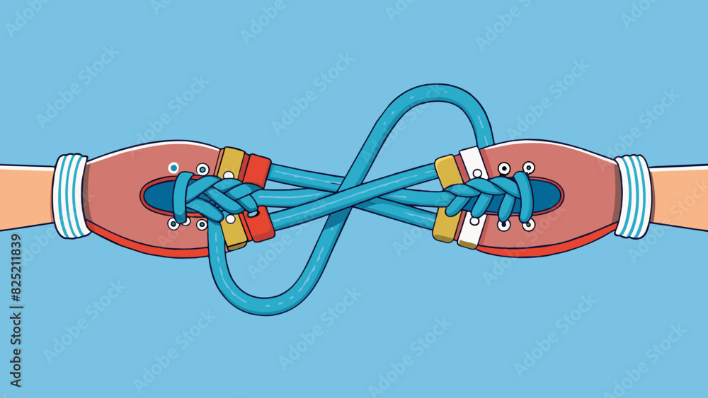 Poster to tie shoelaces start by crossing the two ends of the laces over each other. the laces should be ma