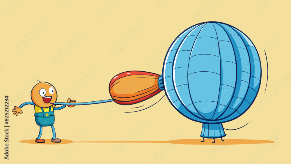 Poster a balloon being inflated the force of air is being pushed into the balloon causing it to expand and 