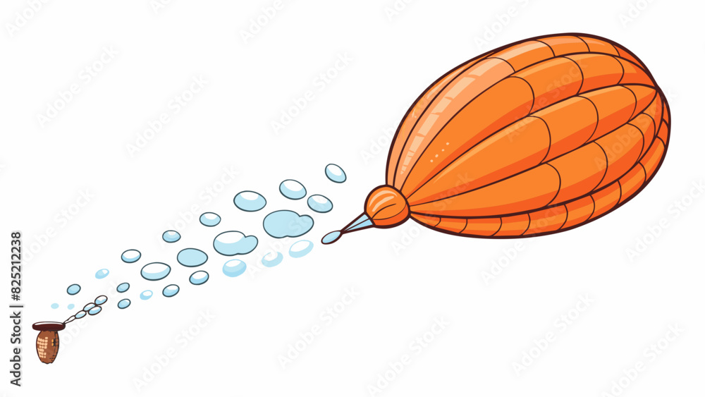 Aufkleber A balloon gradually expanding in size as it fills with air its surface becoming taut and shiny.. Cartoon Vector.