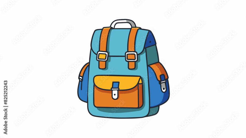 Poster A backpack must have at least 3 pockets one of which must have a closure either zipper or flap for secure storage of valuable items.. Cartoon Vector.