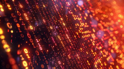 Obraz premium Digital data network with neon lights for technology or science themed designs