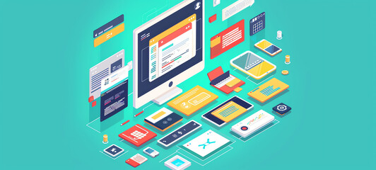 software interface design, flat design, front view, user experience optimization, animation, vivid.