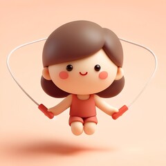 An illustration of girl skipping rope