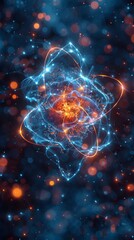 Vibrant Atomic Fusion:A Cosmic Visualization of Subatomic Energy and Matter