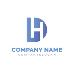 Letter DH logo design, vector logo design 