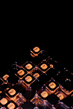 Abstract high-tech background with metal square blocks