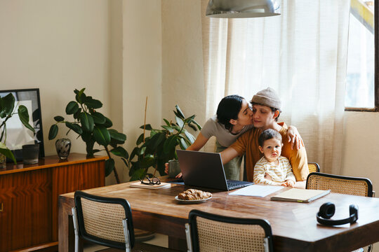 Lovely family at home