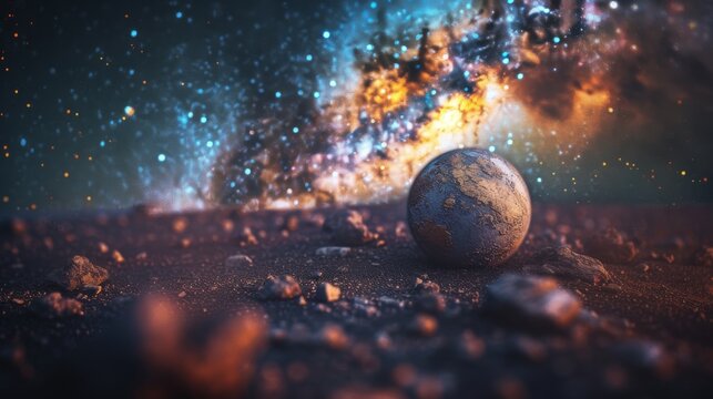 Earth in space for cosmic or science themed designs