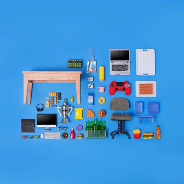 Dollhouse inventory / dark blue