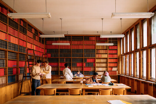 Students in library