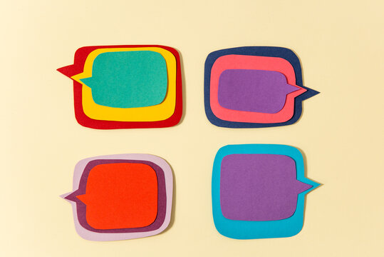 Four speech bubbles