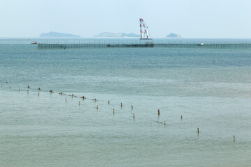 Seascape with the sea farm