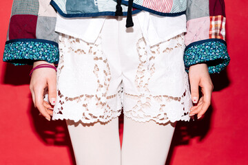 Crop woman with stylish clothes