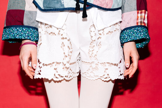 Crop woman with stylish clothes