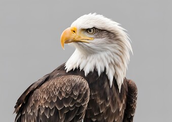Adult American bald eagle isolated on a white background, flying bald eagle isolated, isolated flying eagle.
