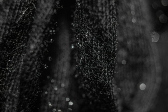 Black Cloth Clothes Fold Close-up 