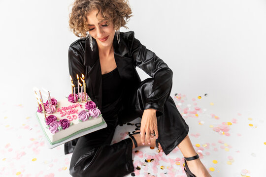 Woman with Birthday Cake