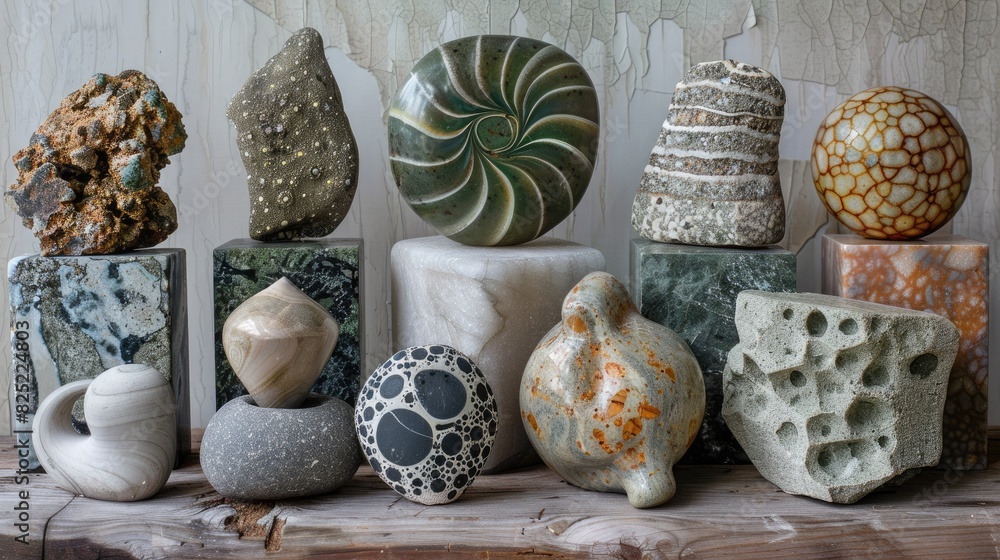 Poster stones displaying intriguing forms and surfaces