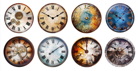 Set of wall clocks cut out