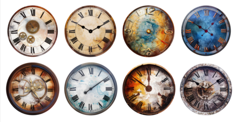 Set of wall clocks cut out